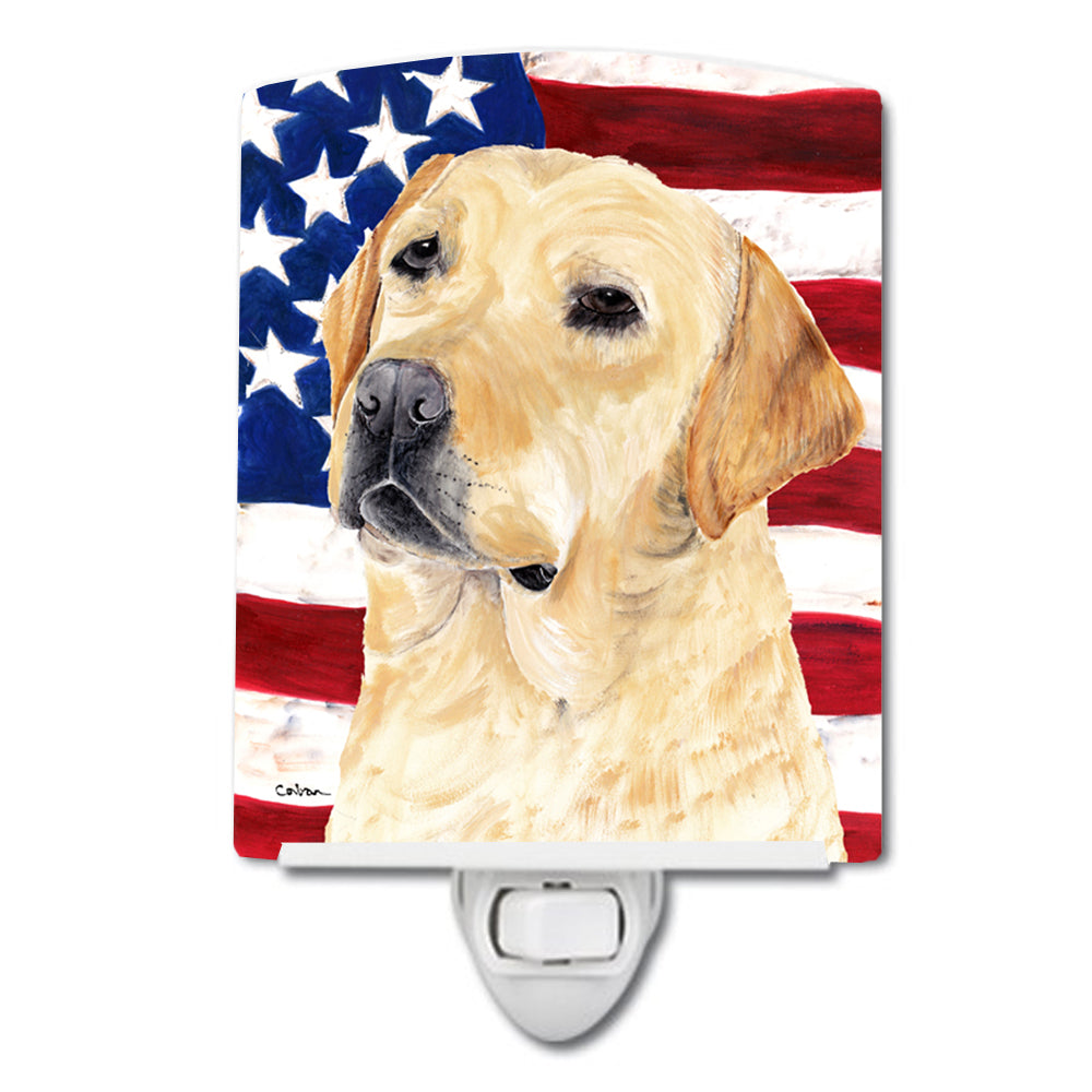 USA American Flag with Labrador Ceramic Night Light SC9018CNL - the-store.com