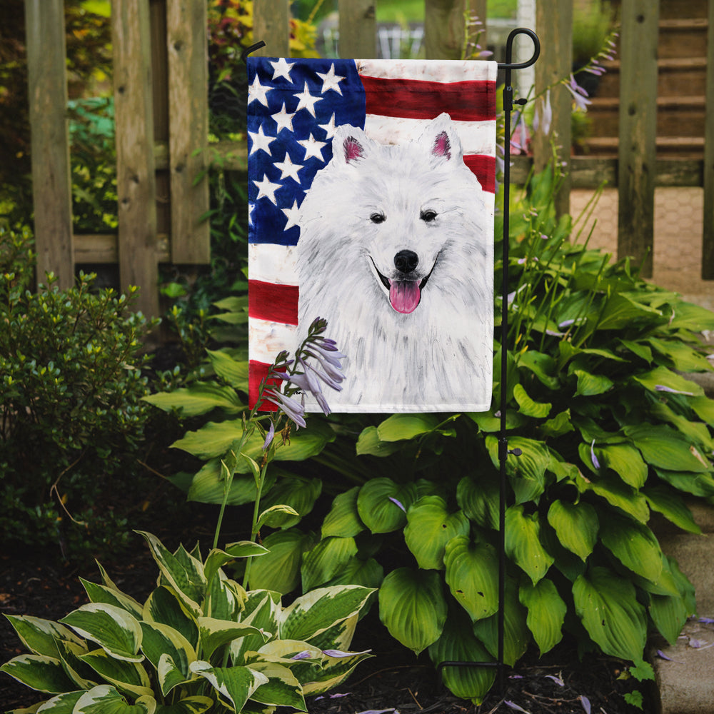 USA American Flag with American Eskimo Flag Garden Size.