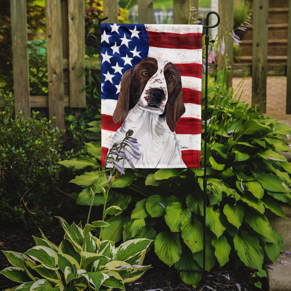 USA American Flag with Welsh Springer Spaniel Flag Garden Size.