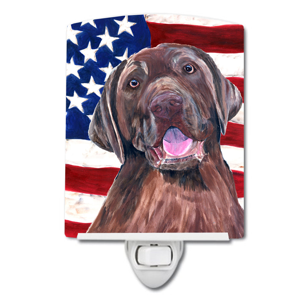 USA American Flag with Labrador Ceramic Night Light SC9029CNL - the-store.com