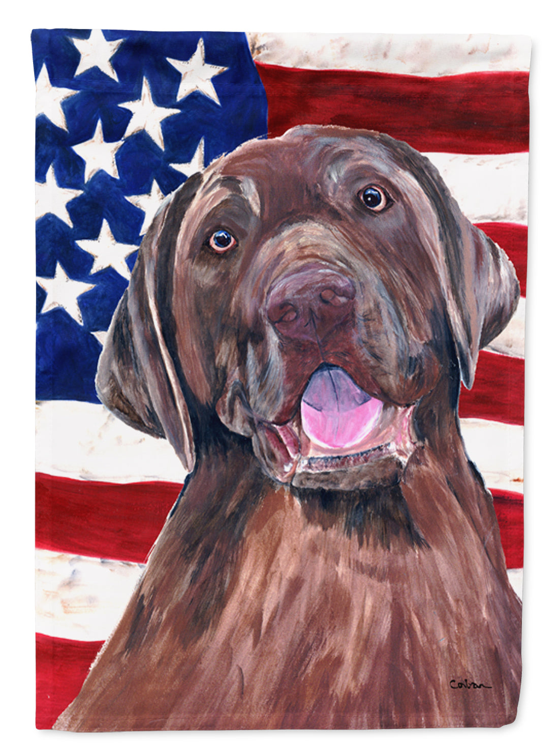 USA American Flag with Labrador Flag Garden Size.