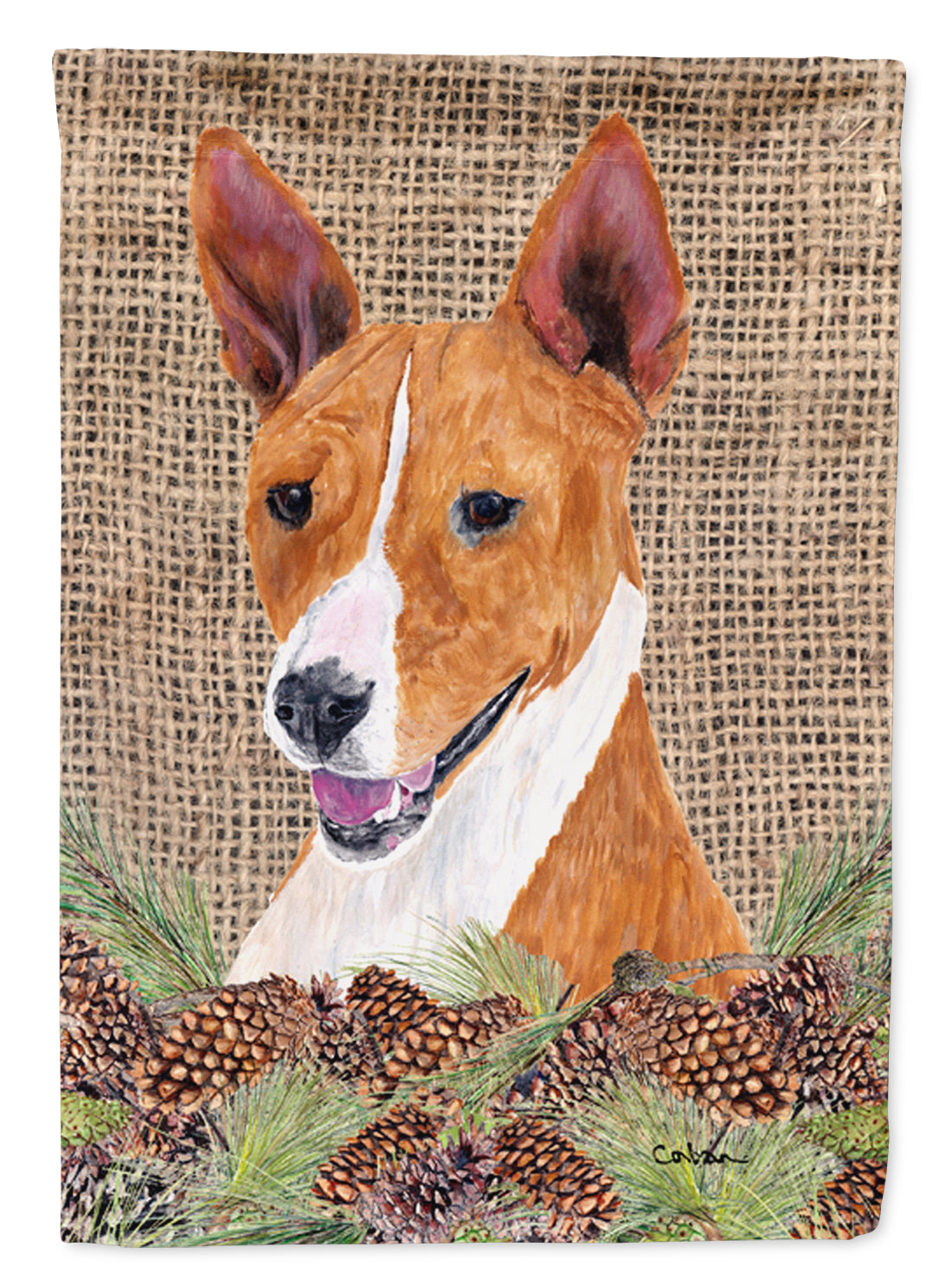 Basenji Flag Canvas House Size  the-store.com.