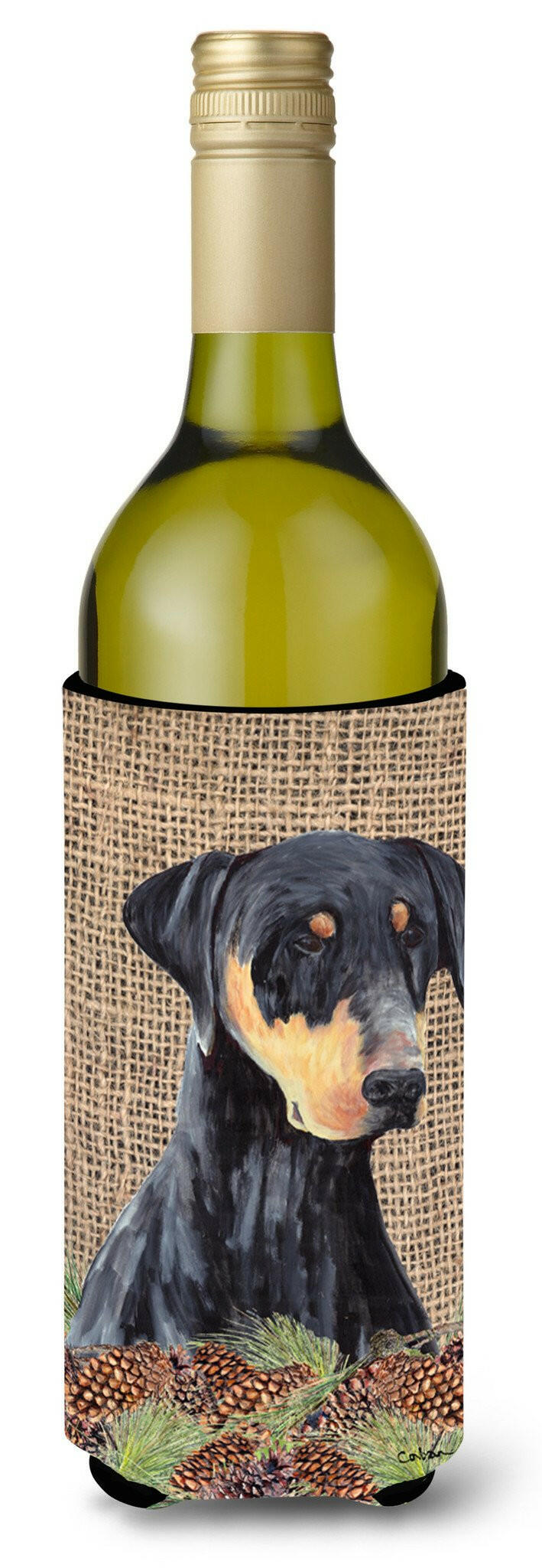 Doberman Wine Bottle Beverage Insulator Beverage Insulator Hugger by Caroline&#39;s Treasures