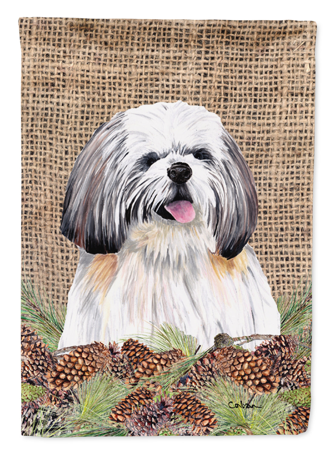 Shih Tzu Flag Canvas House Size  the-store.com.