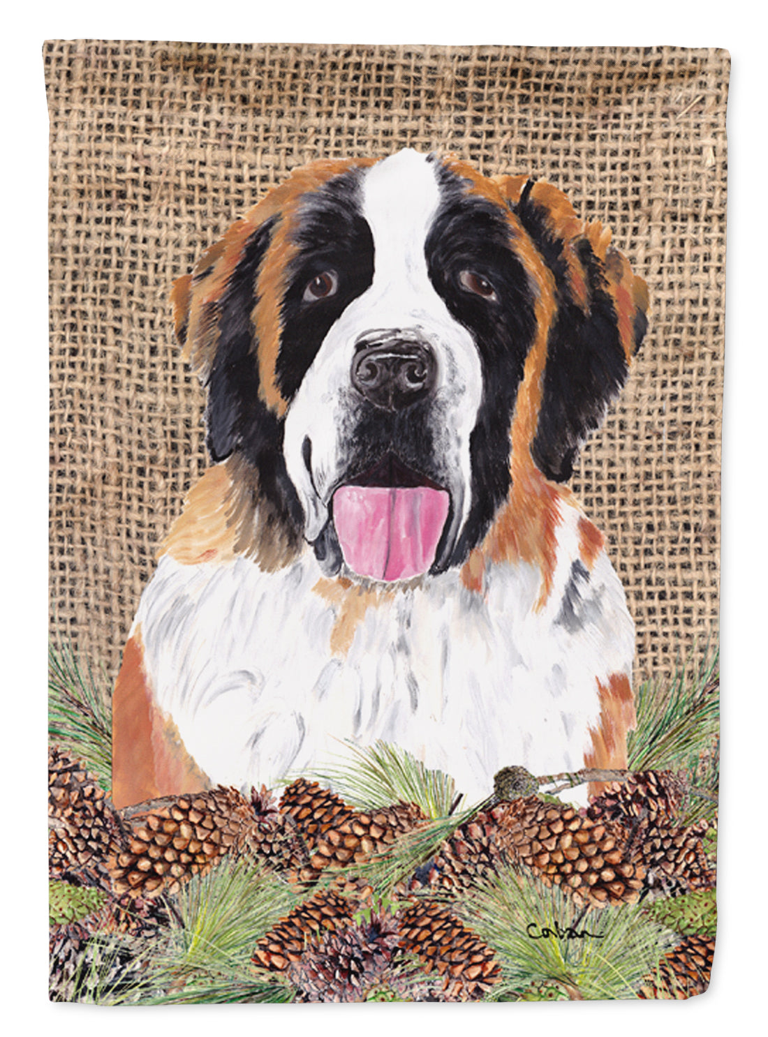 Saint Bernard Flag Canvas House Size  the-store.com.