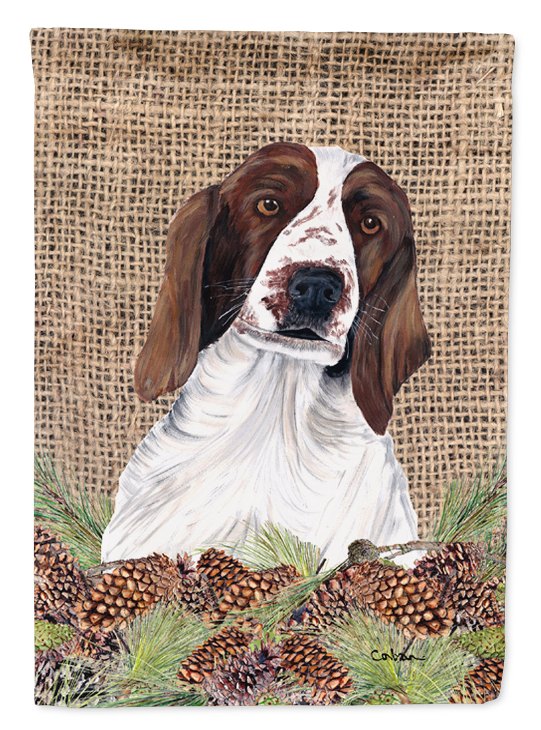 Welsh Springer Spaniel Flag Canvas House Size  the-store.com.