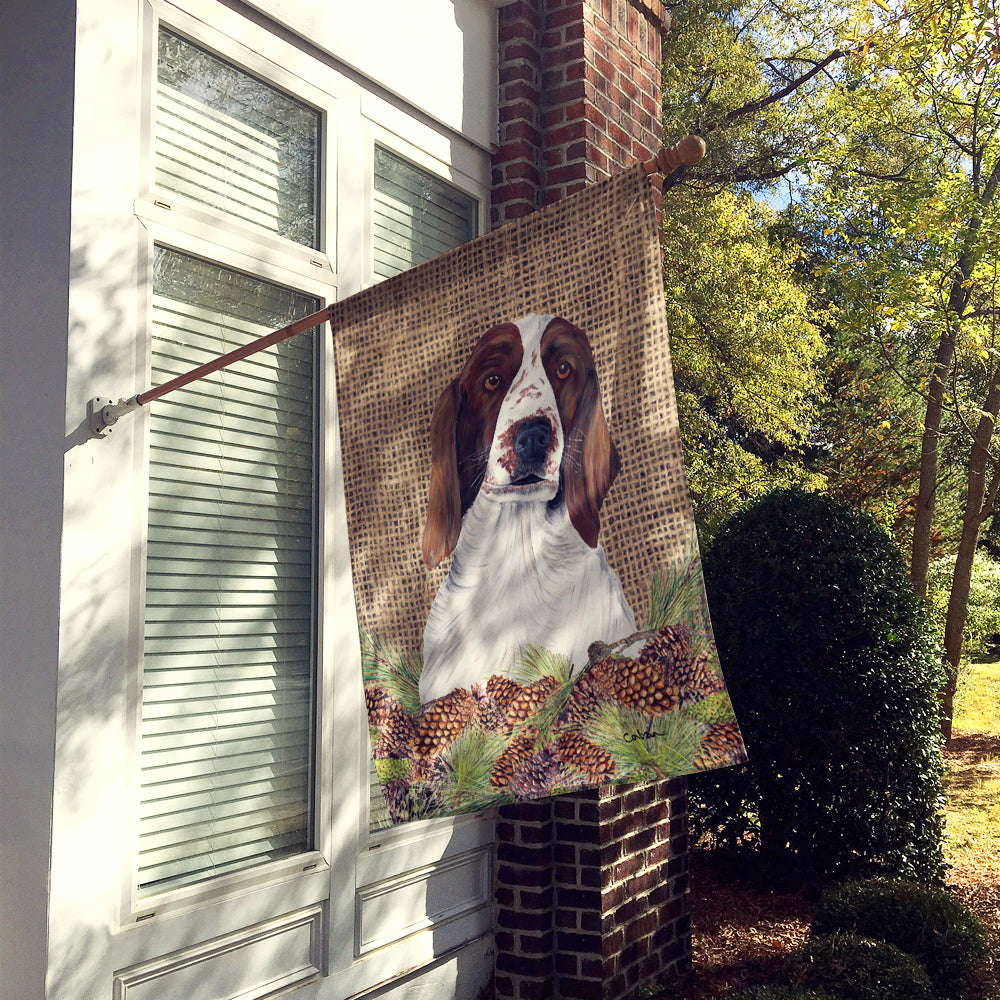 Welsh Springer Spaniel Flag Canvas House Size  the-store.com.