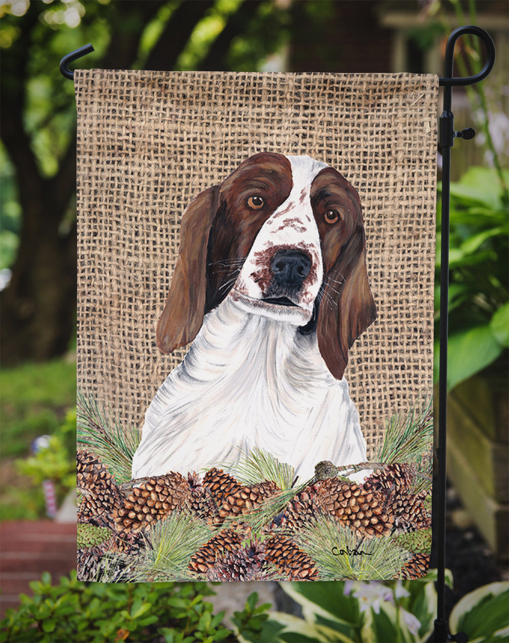 Welsh Springer Spaniel Flag Garden Size.