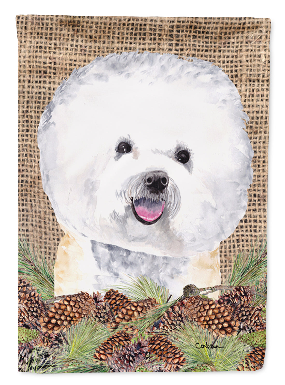 Bichon Frise Flag Canvas House Size  the-store.com.