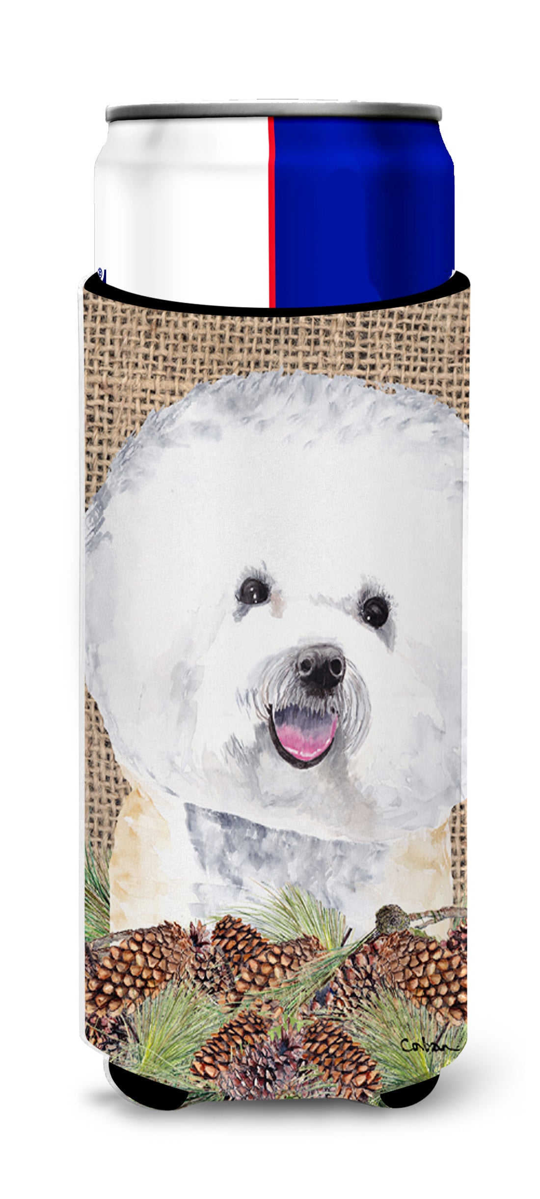 Bichon Frise Ultra Beverage Insulators for slim cans SC9047MUK.