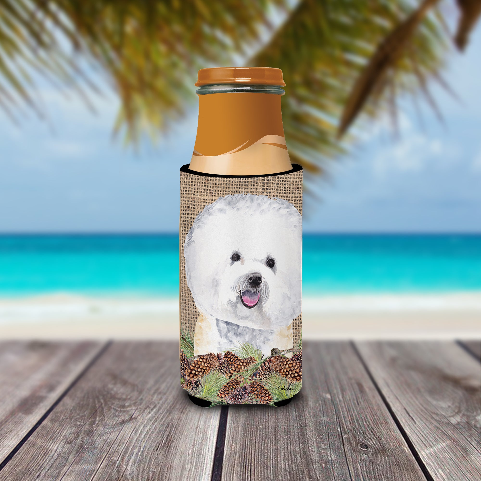 Bichon Frise Ultra Beverage Insulators for slim cans SC9047MUK.