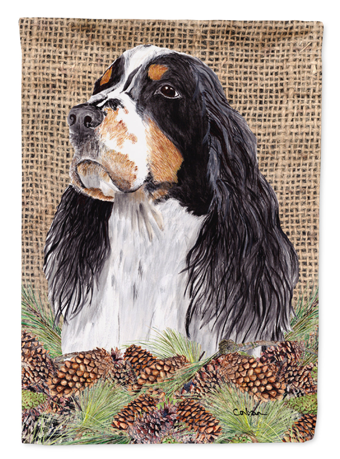 Springer Spaniel Flag Canvas House Size  the-store.com.