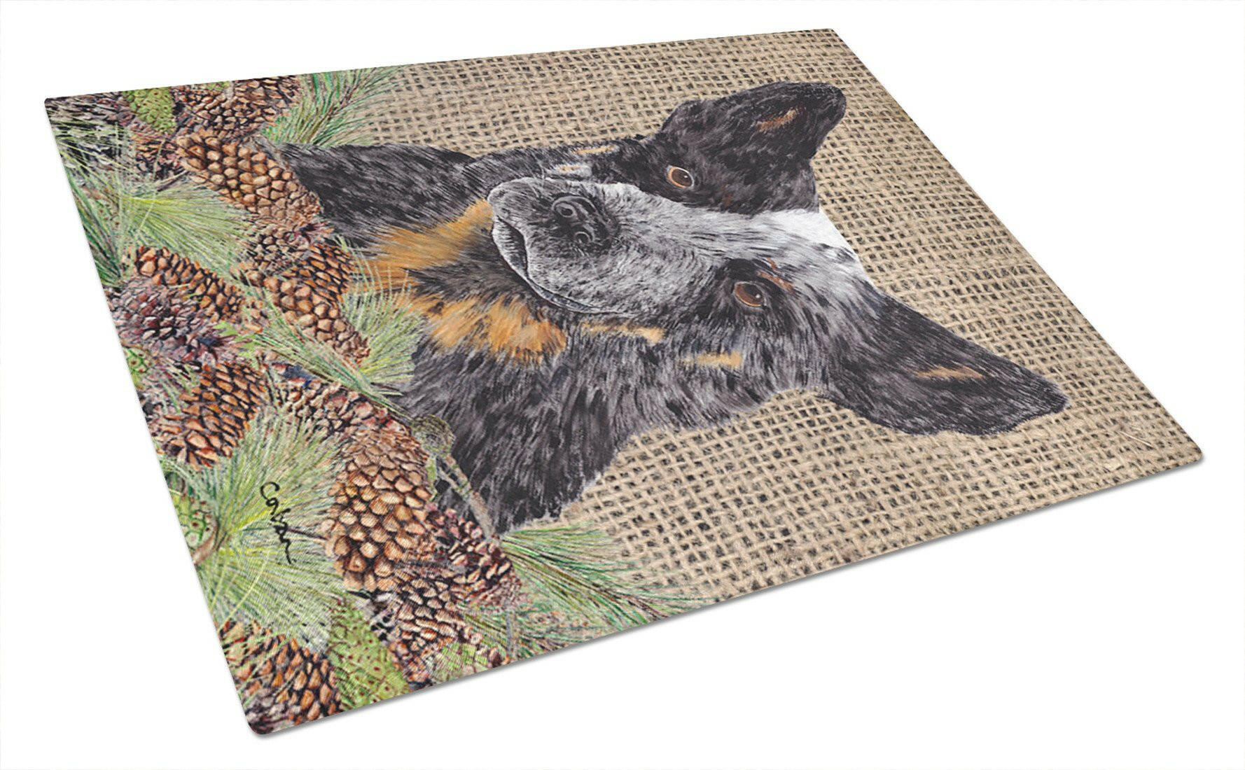 Australian Cattle Dog Glass Cutting Board Large by Caroline's Treasures