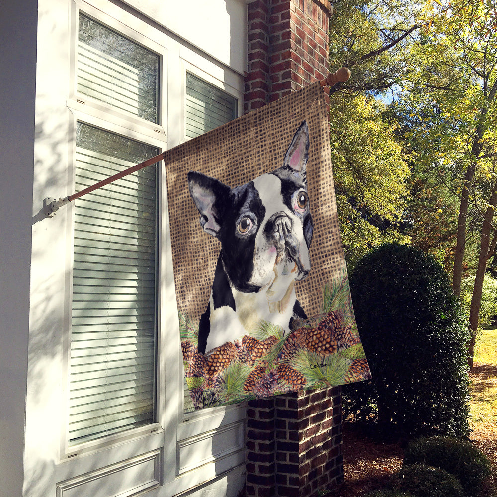 Boston Terrier Flag Canvas House Size  the-store.com.