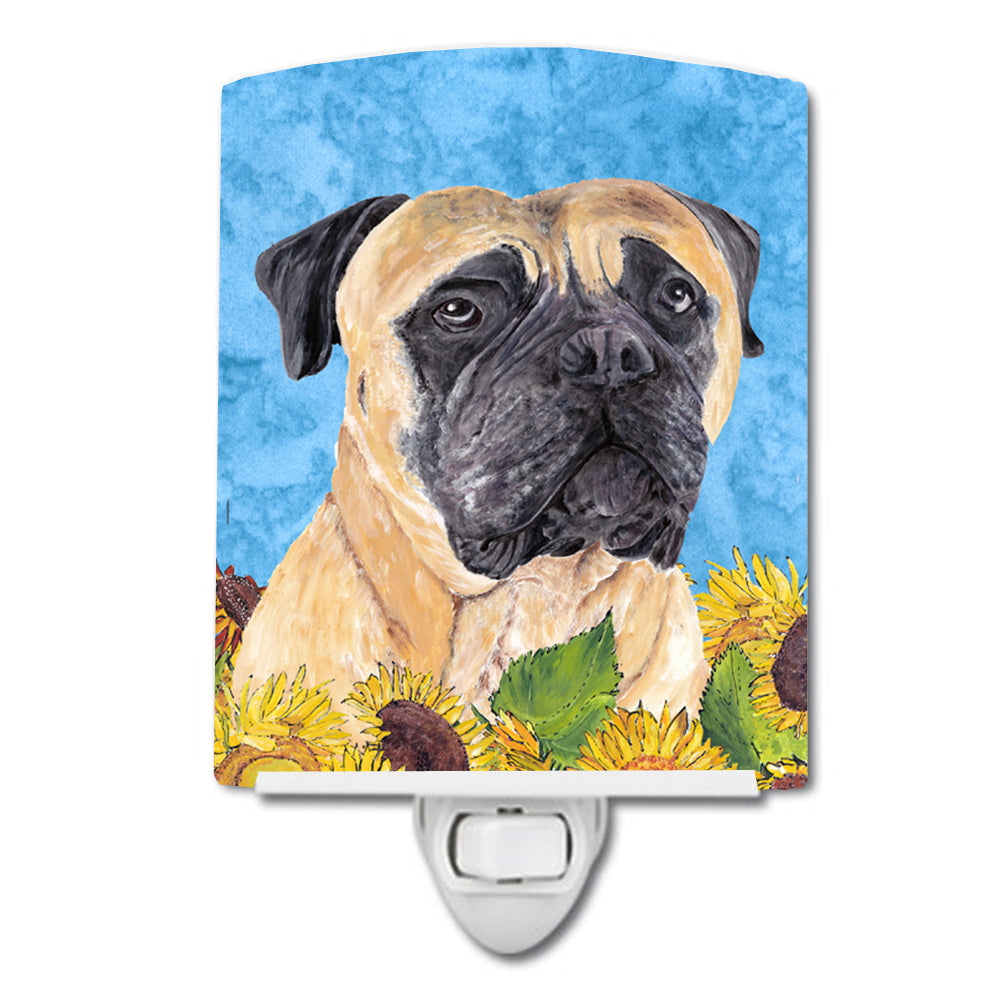 Mastiff in Summer Flowers Ceramic Night Light SC9052CNL - the-store.com