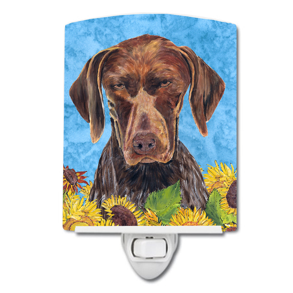 German Shorthaired Pointer in Summer Flowers Ceramic Night Light SC9053CNL - the-store.com