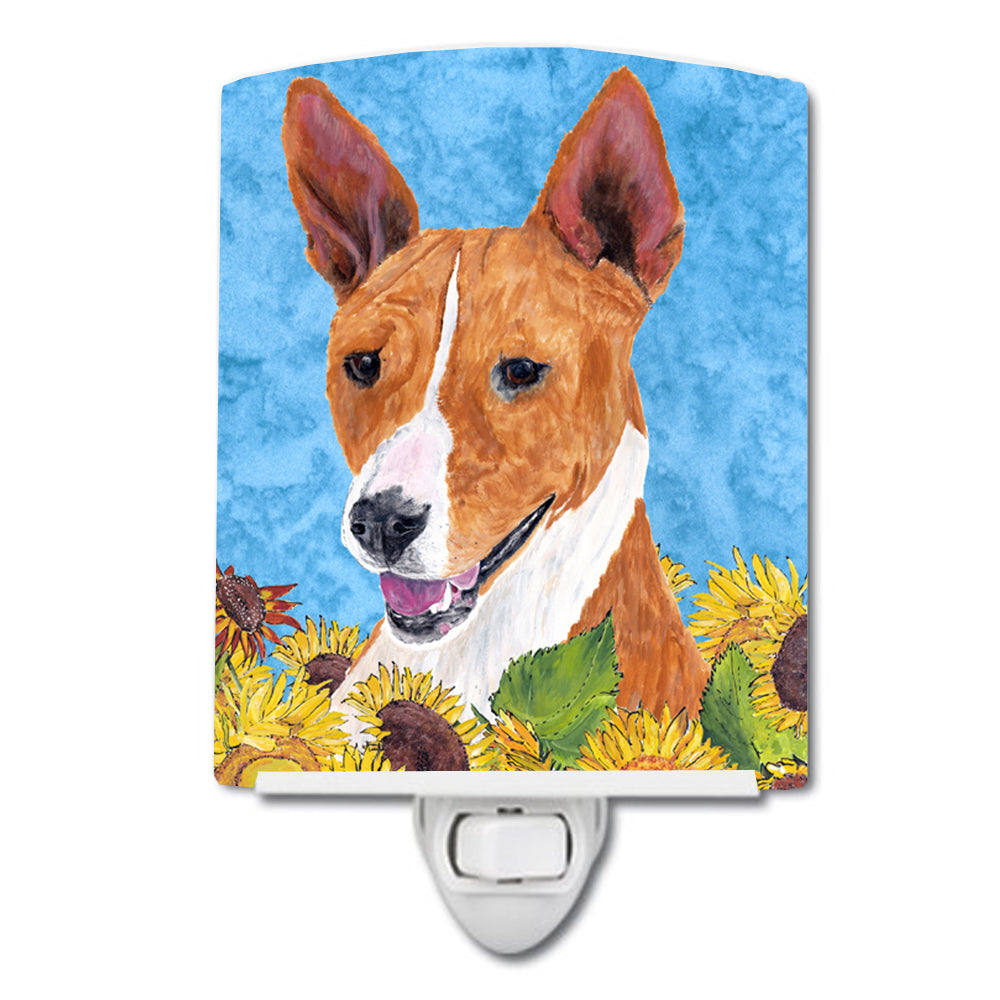 Basenji in Summer Flowers Ceramic Night Light SC9054CNL - the-store.com