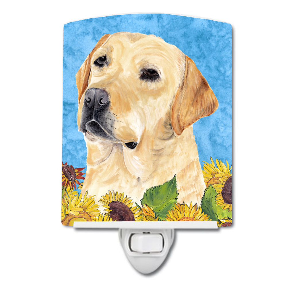 Labrador in Summer Flowers Ceramic Night Light SC9056CNL - the-store.com