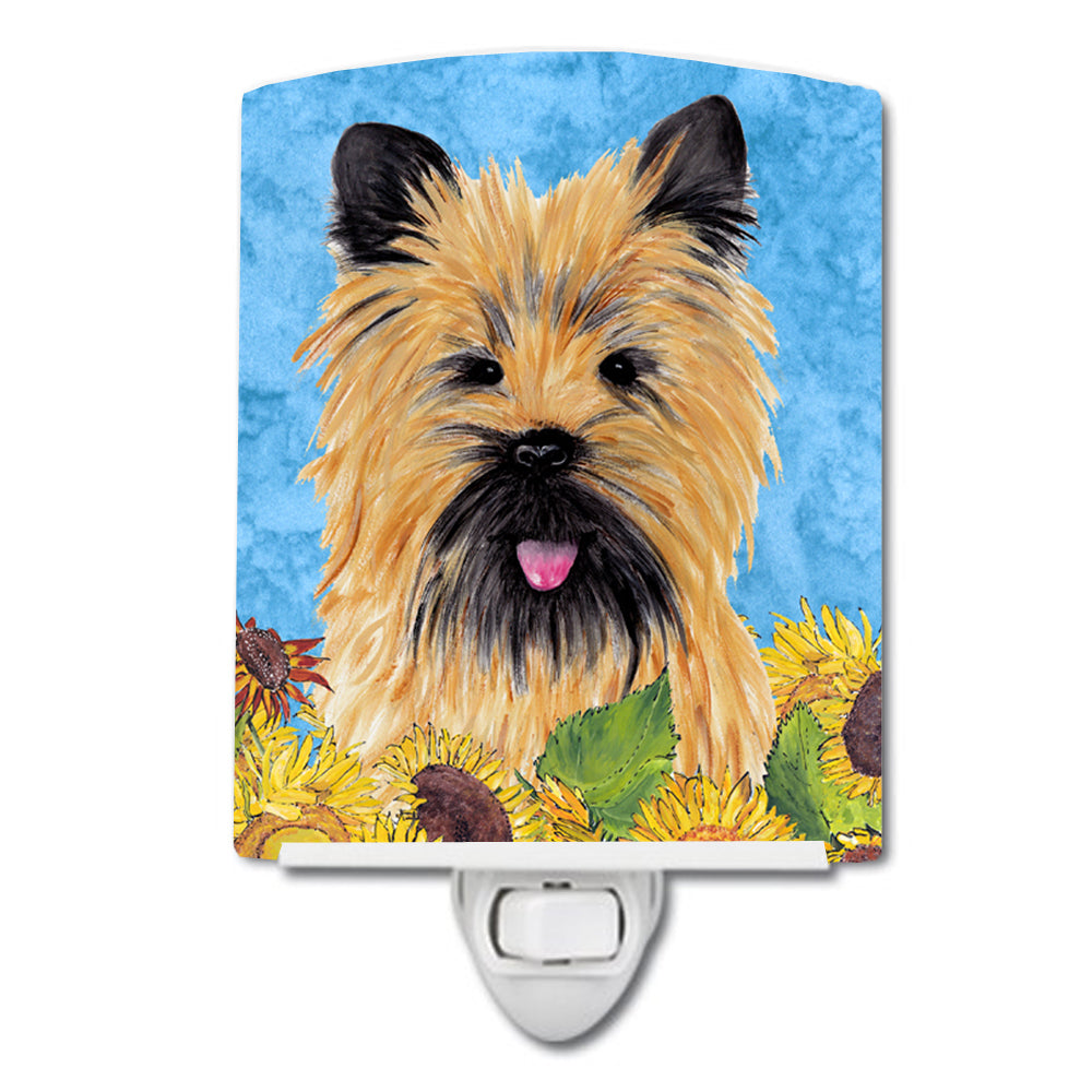 Cairn Terrier in Summer Flowers Ceramic Night Light SC9057CNL - the-store.com