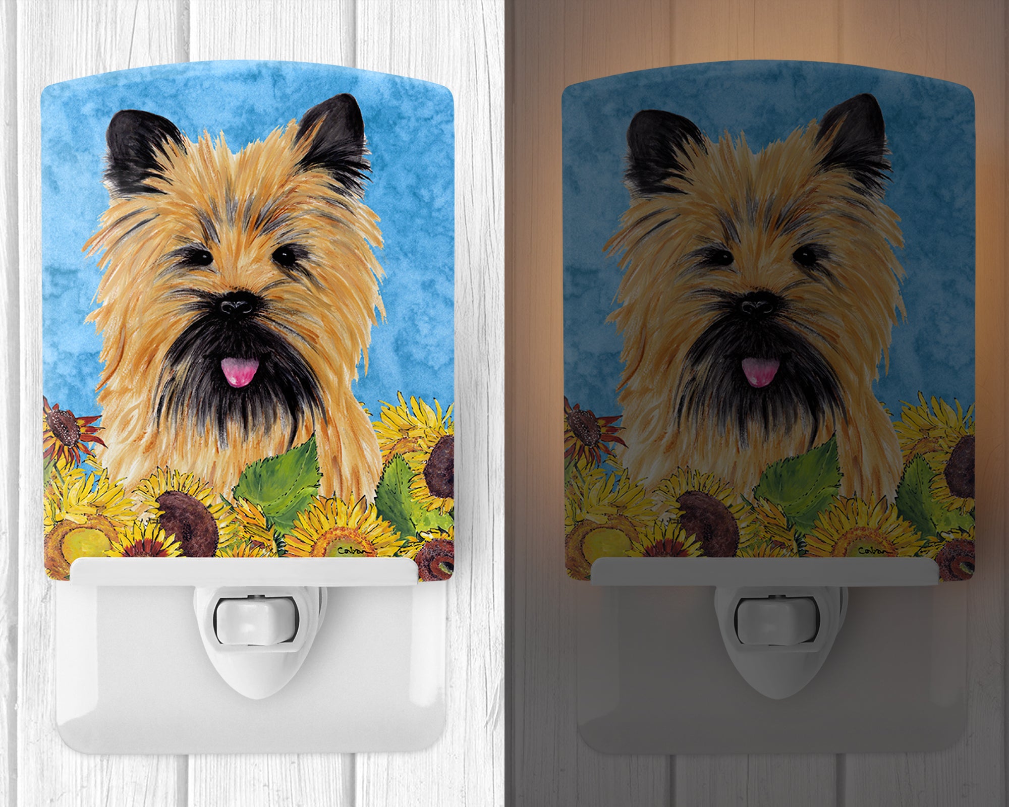 Cairn Terrier in Summer Flowers Ceramic Night Light SC9057CNL - the-store.com