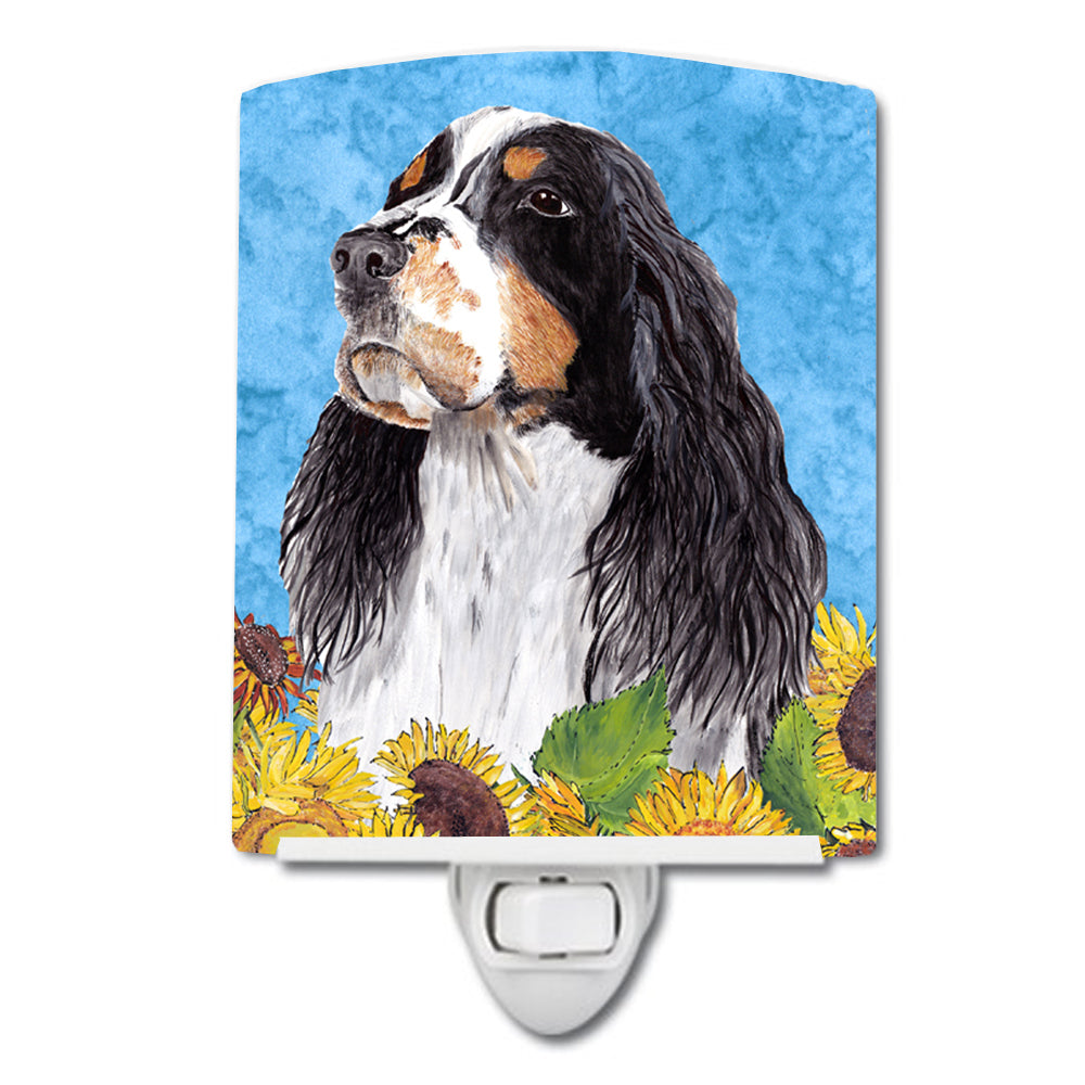 Springer Spaniel in Summer Flowers Ceramic Night Light SC9058CNL - the-store.com