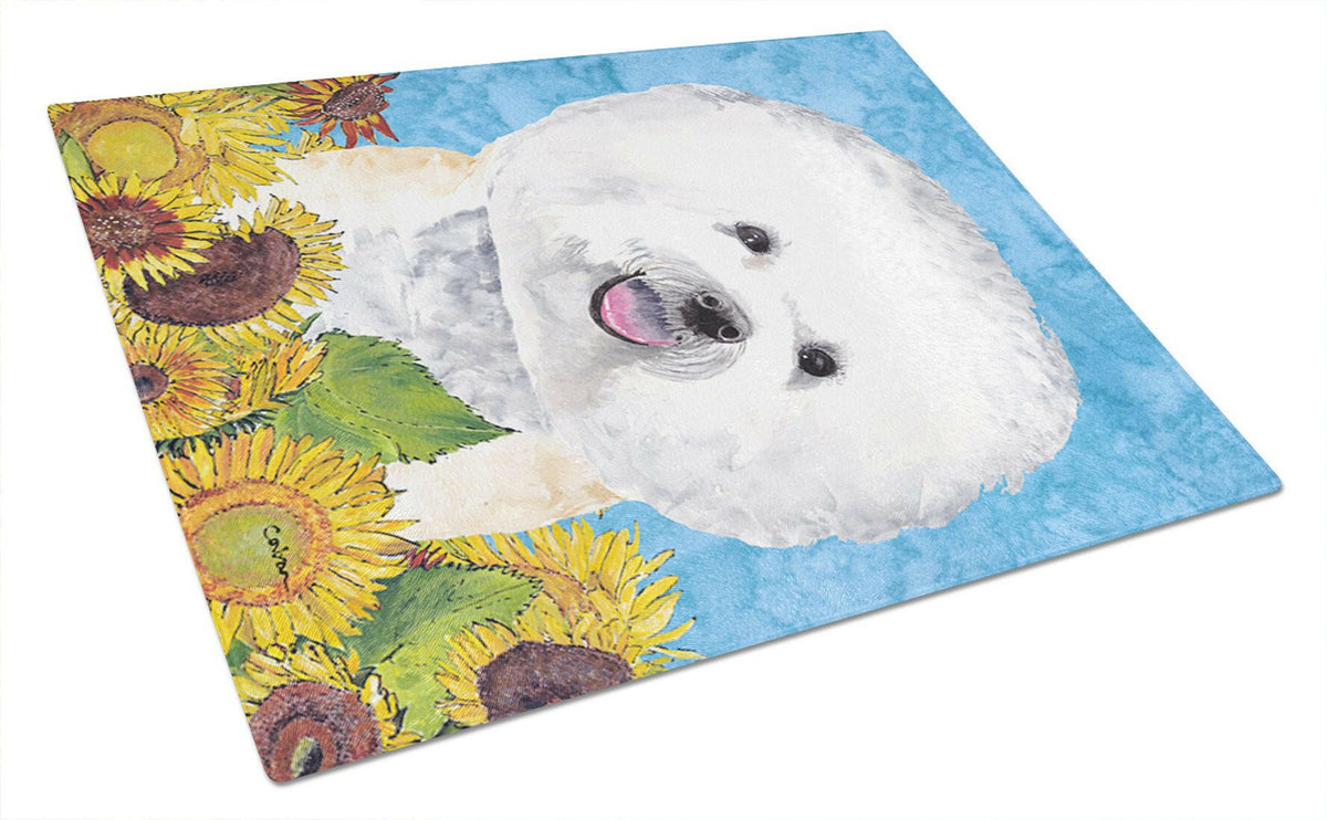 Bichon Frise Glass Cutting Board Large by Caroline&#39;s Treasures