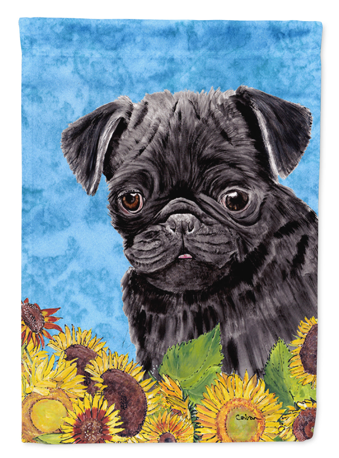 Pug Flag Canvas House Size  the-store.com.