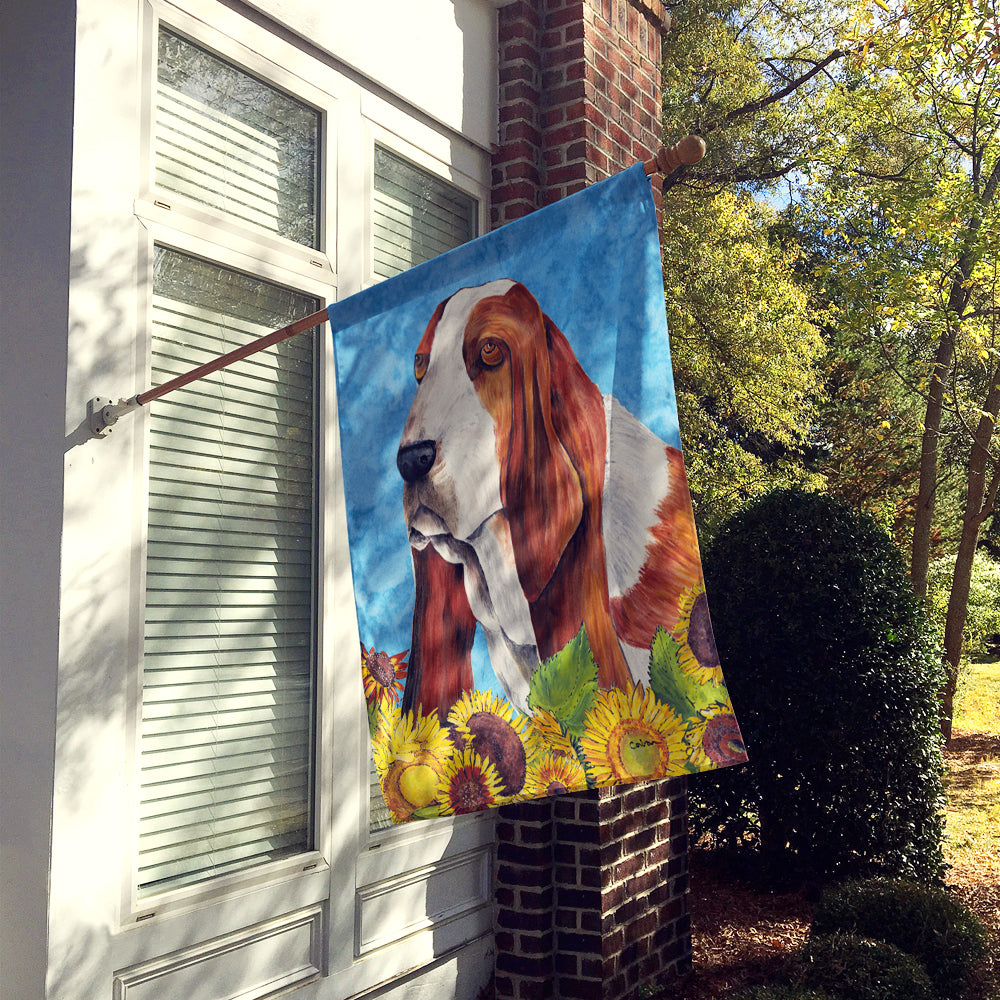 Basset Hound Flag Canvas House Size  the-store.com.