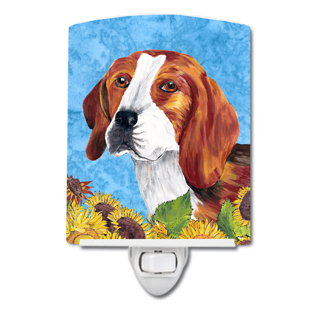 Beagle in Summer Flowers Ceramic Night Light SC9067CNL - the-store.com