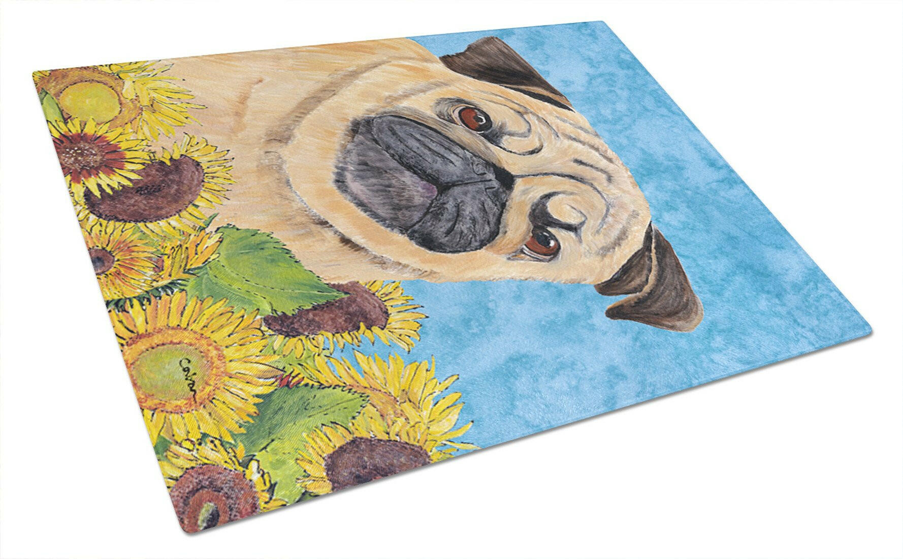 Pug Glass Cutting Board Large by Caroline's Treasures