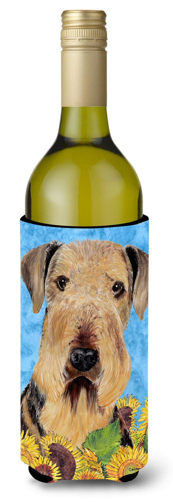 Airedale Wine Bottle Beverage Insulator Beverage Insulator Hugger by Caroline's Treasures