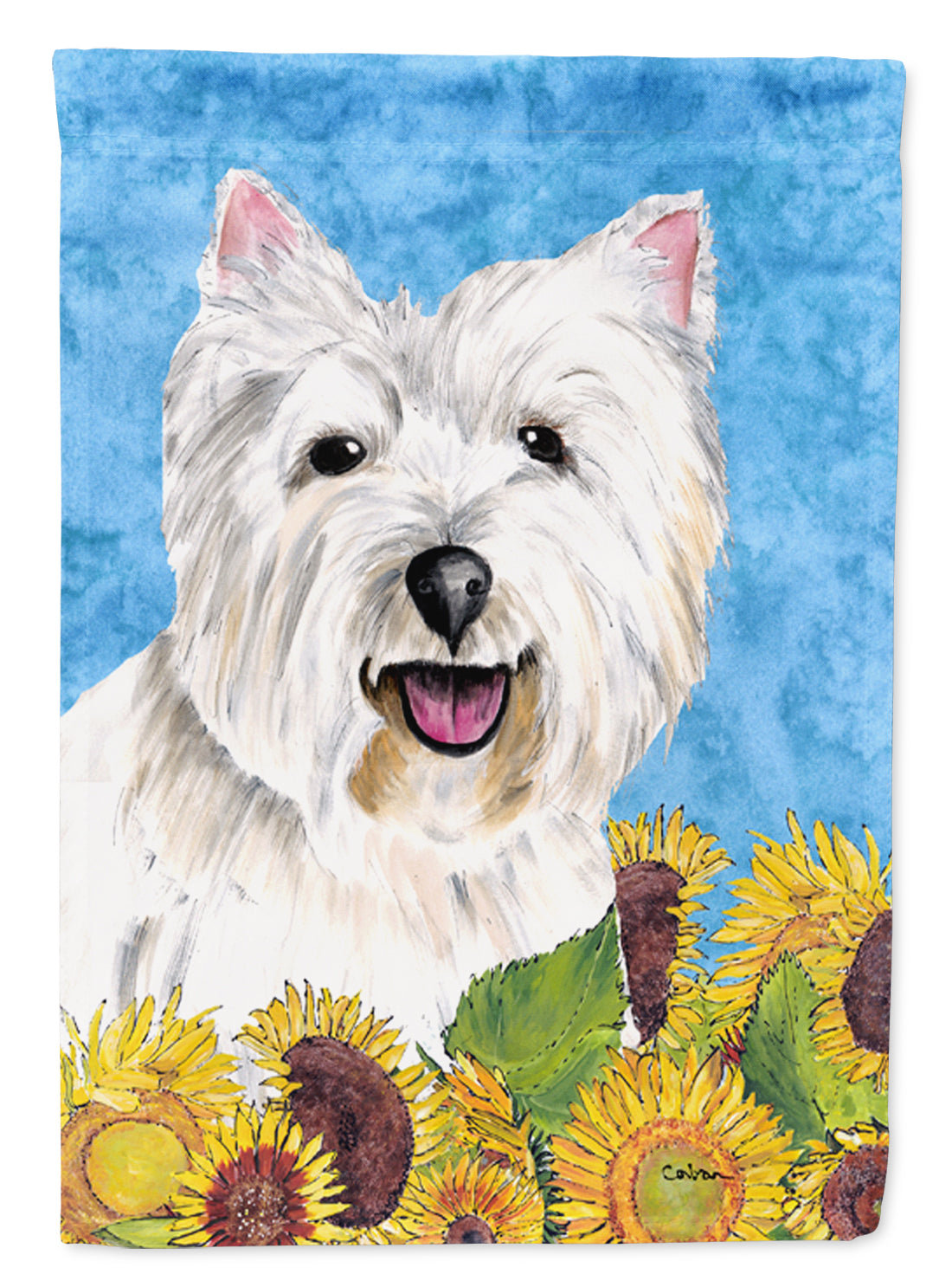 Westie Flag Canvas House Size  the-store.com.