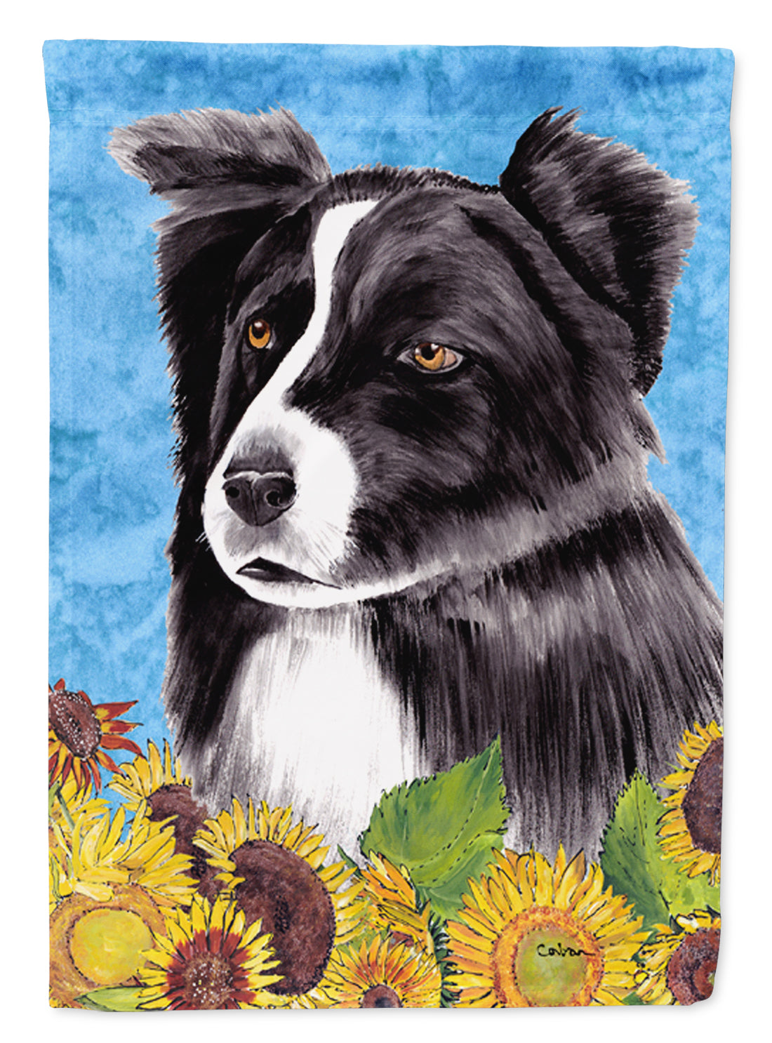 Border Collie Flag Garden Size.