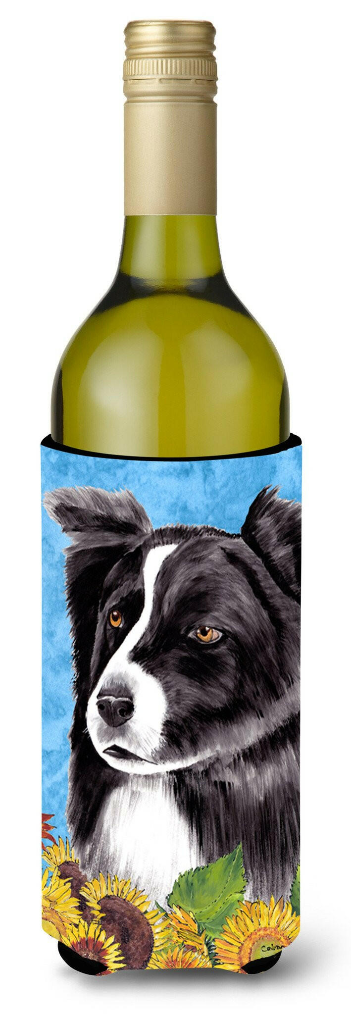 Border Collie Wine Bottle Beverage Insulator Beverage Insulator Hugger by Caroline&#39;s Treasures