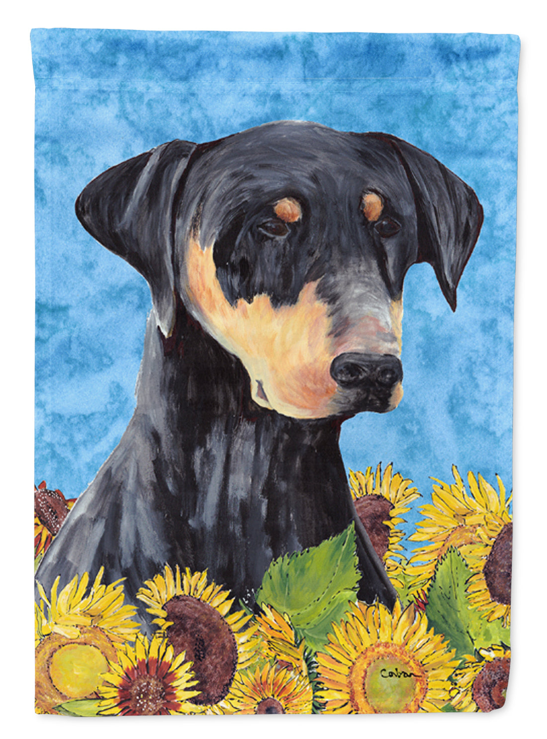 Doberman Flag Canvas House Size  the-store.com.