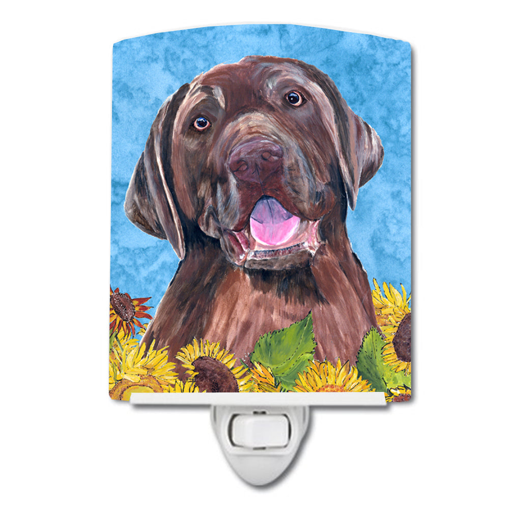 Labrador in Summer Flowers Ceramic Night Light SC9074CNL - the-store.com