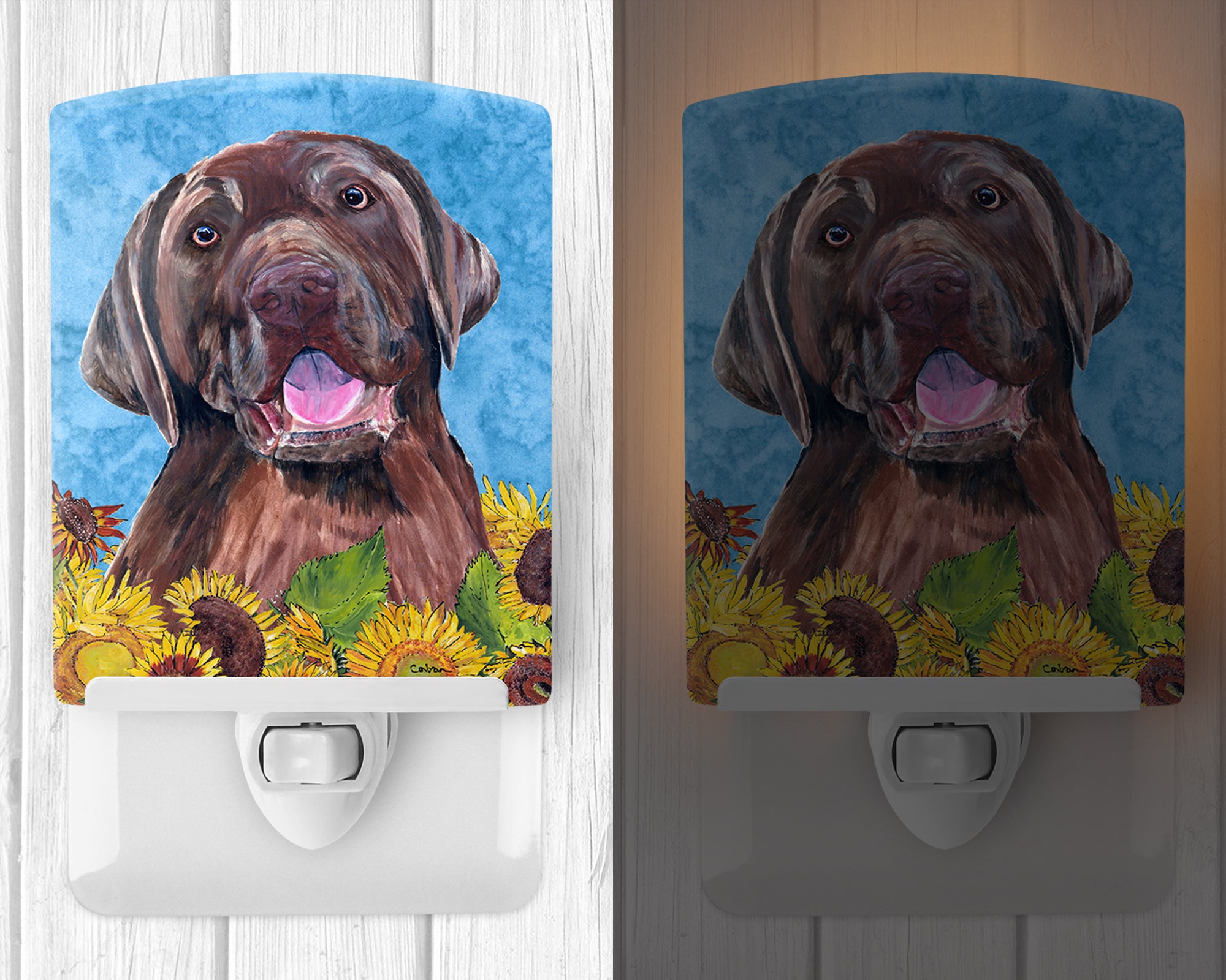 Labrador in Summer Flowers Ceramic Night Light SC9074CNL - the-store.com