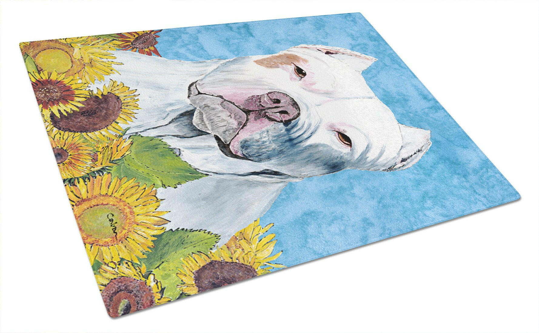 Pit Bull Glass Cutting Board Large by Caroline's Treasures