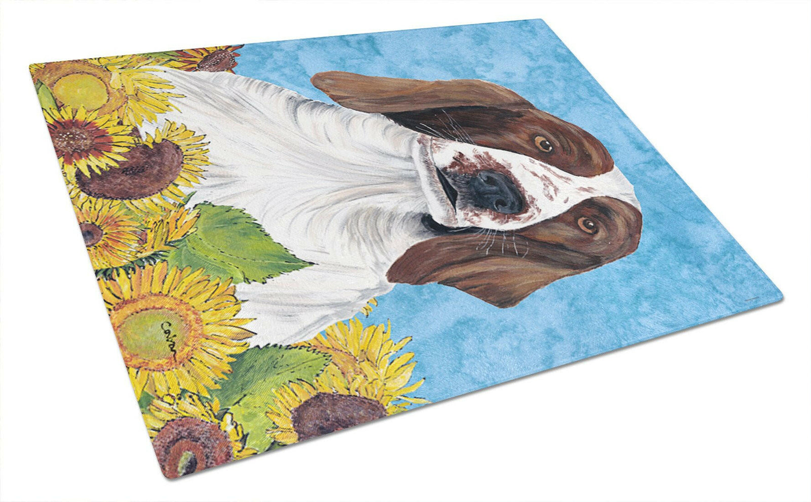 Welsh Springer Spaniel Glass Cutting Board Large by Caroline's Treasures