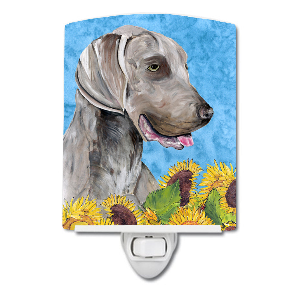 Weimaraner in Summer Flowers Ceramic Night Light SC9080CNL - the-store.com