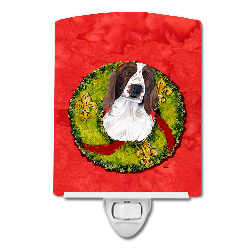 Welsh Springer Spaniel Christmas Wreath Ceramic Night Light SC9084CNL - the-store.com