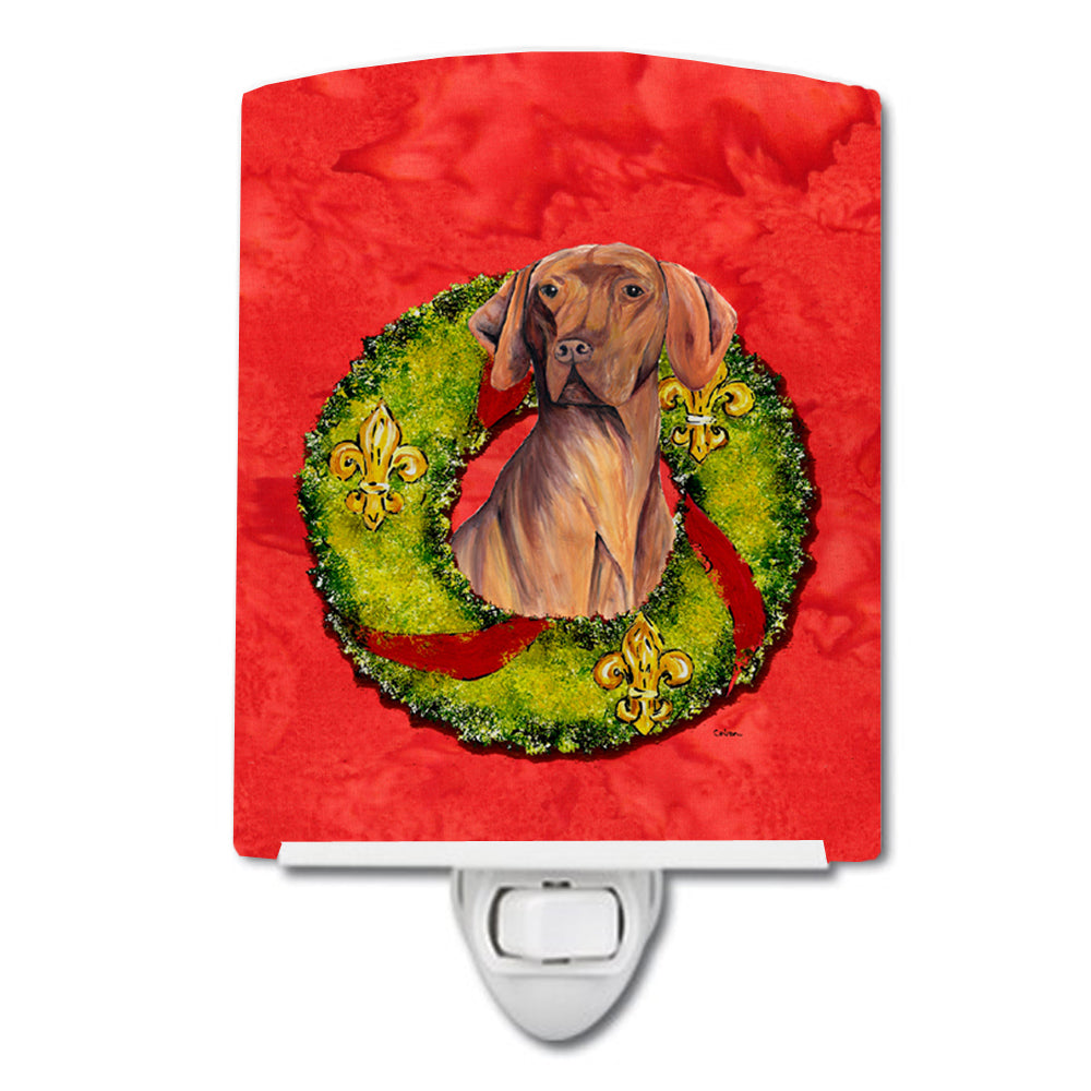 Vizsla Christmas Wreath Ceramic Night Light SC9085CNL - the-store.com