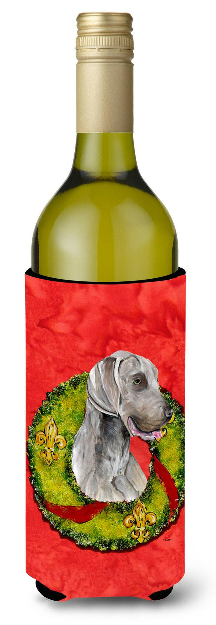 Weimaraner Wine Bottle Beverage Insulator Beverage Insulator Hugger SC9086LITERK by Caroline's Treasures