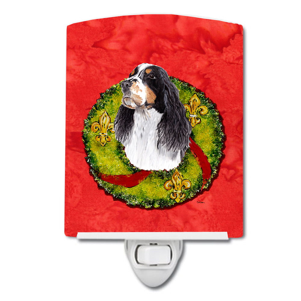 Springer Spaniel Christmas Wreath Ceramic Night Light SC9092CNL - the-store.com