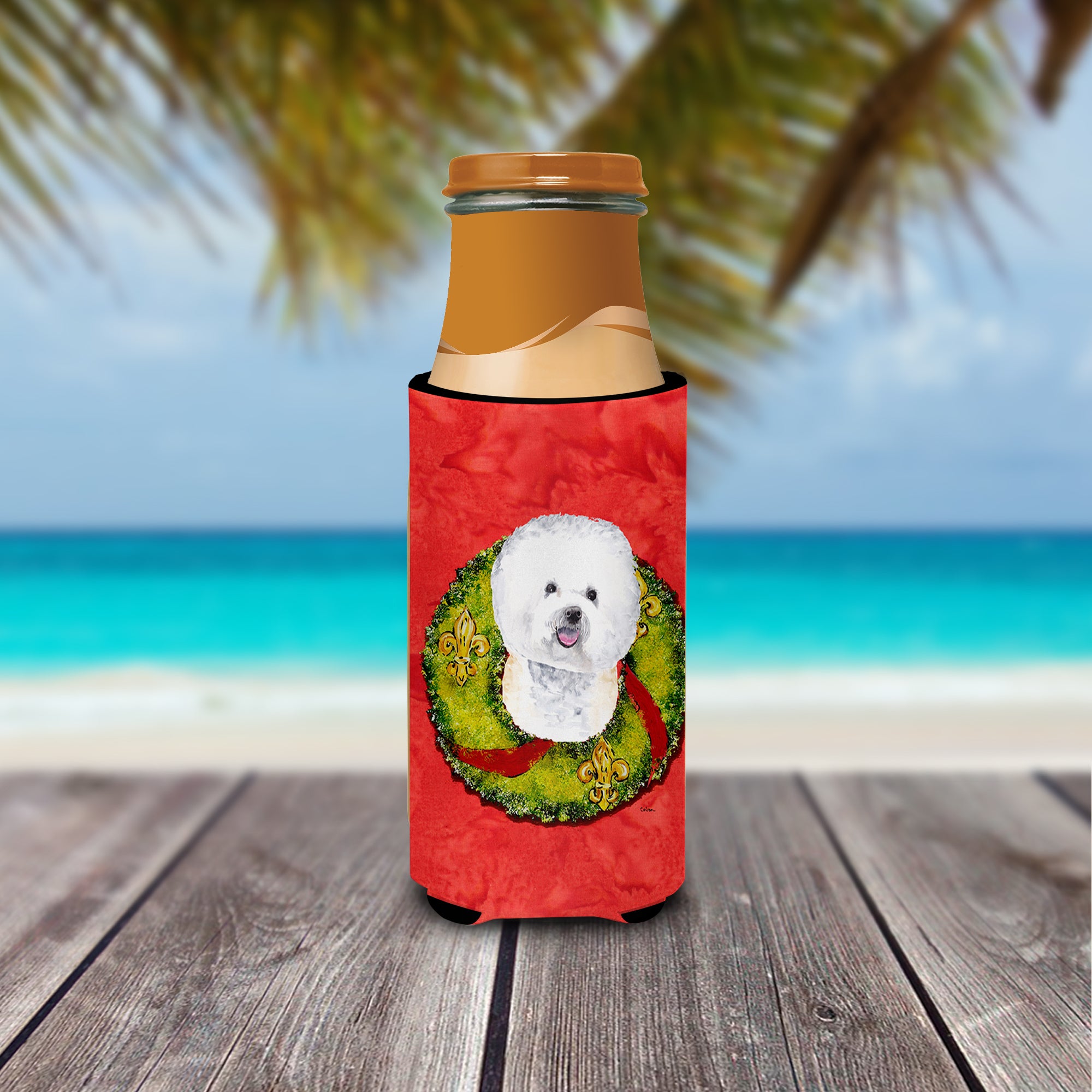 Bichon Frise Ultra Beverage Insulators for slim cans SC9093MUK.