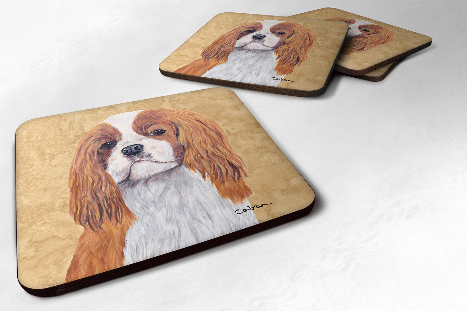 Set of 4 Cavalier Spaniel Foam Coasters - the-store.com