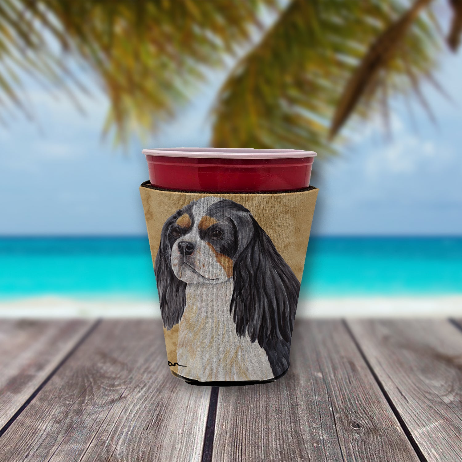 Cavalier Spaniel Red Cup Beverage Insulator Hugger  the-store.com.