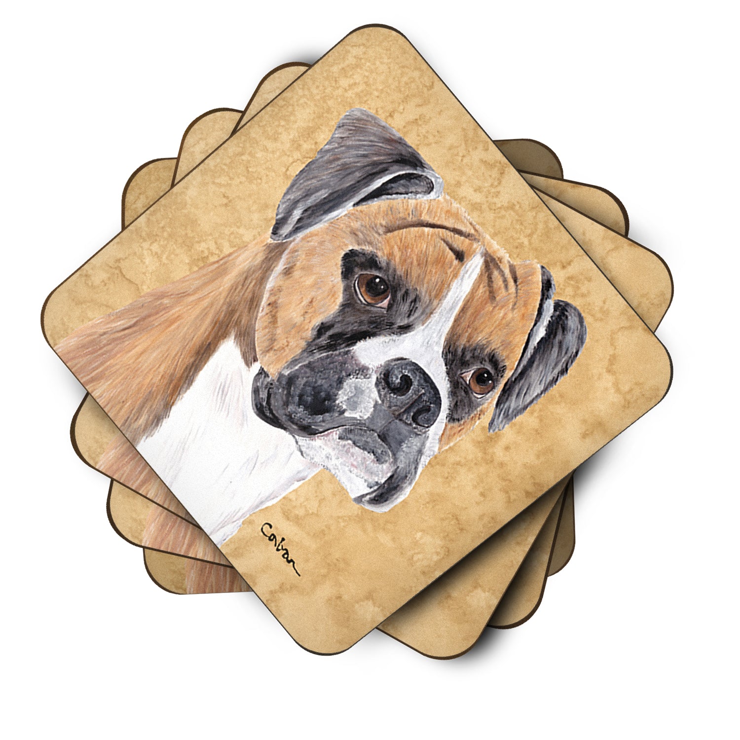 Set of 4 Boxer Foam Coasters - the-store.com