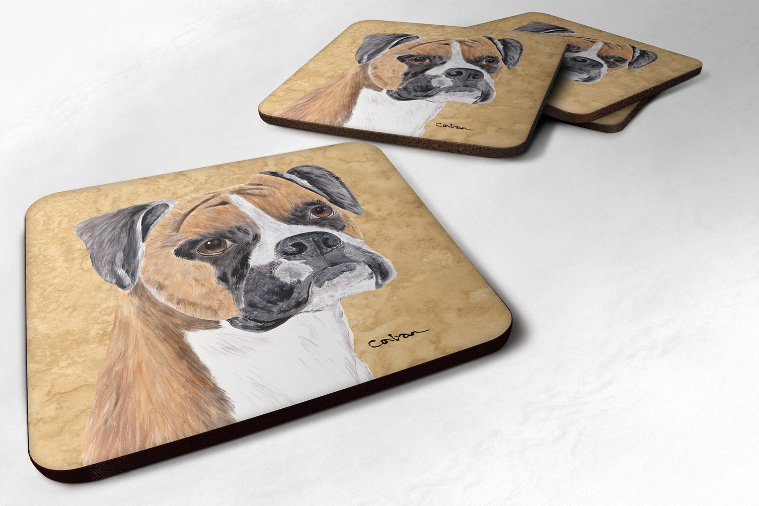 Set of 4 Boxer Foam Coasters - the-store.com