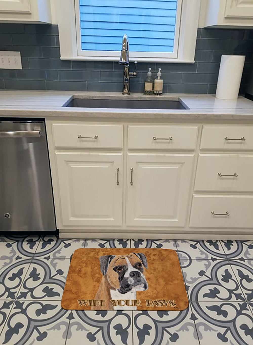 Boxer Wipe your Paws Machine Washable Memory Foam Mat SC9121RUG - the-store.com